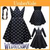 Kid Girl Wednesday Addams Family Cosplay Costume Dress Wig Halloween Xmas Party