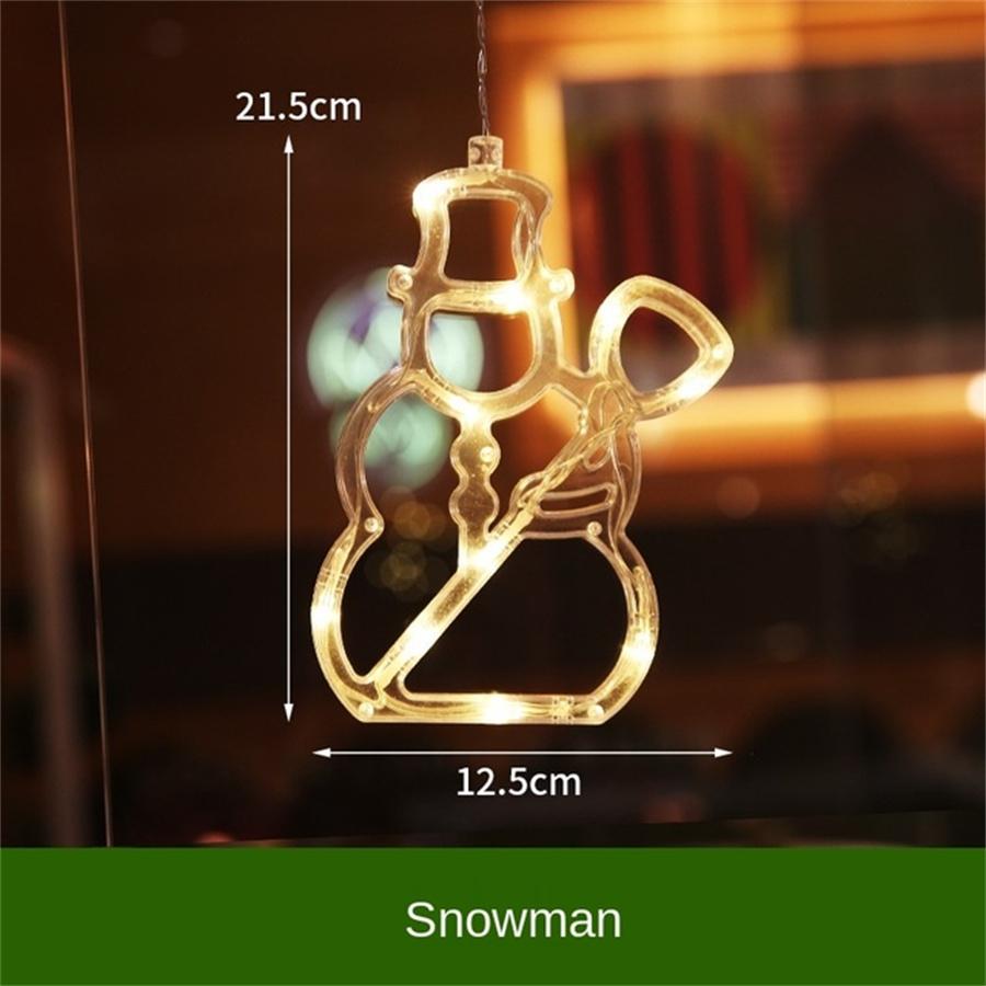 LED Christmas Lights with Suction Cups for Windows Hanging Christmas Lights with Bells Santa Claus Snowflakes for Home Shop Holiday Decor Year 2022