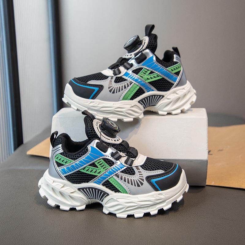 Children's sports shoes 2025 autumn new boys double net soft sole running shoes girls fashion trend casual dad shoes