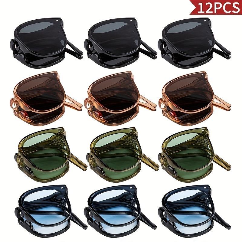 12 piece Sunglasses UV400 Sunshade Sunglasses Outdoor Travel Ins Folding Sunglasses For Men Women