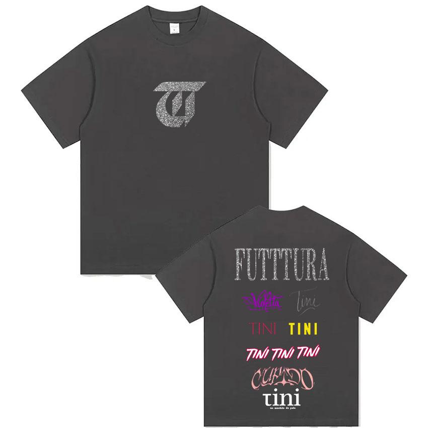 TINI STOESSEL Futtura Tour Album 2025 Fans Hommes Femmes Esthétique Harajuku Tshirt Décontracté Col Rond 100 Coton Tshirts M