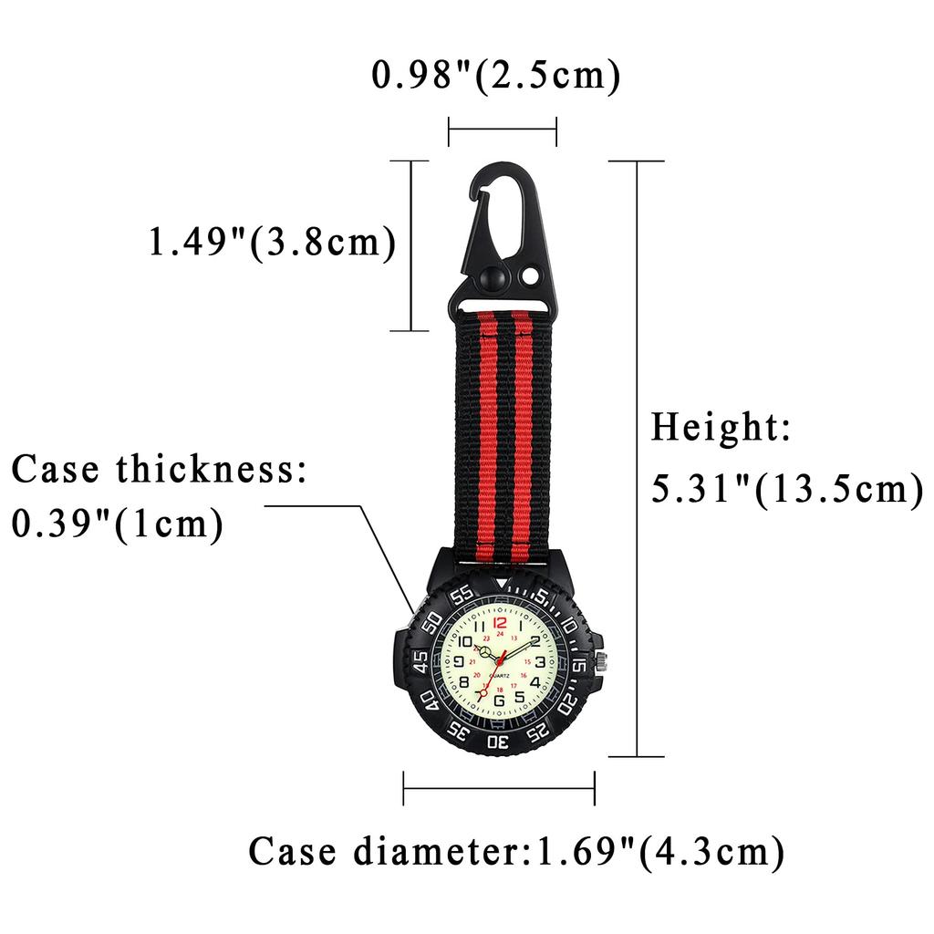 JEWELRYWE Nurse Watch Digital Keychain Simple Bag Pocket Climbing Pocket Watch