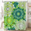 Green Mandala Bath Curtain Decorative Shower Curtain with White Bathtub in Bathroom Accessories Set for Home Decoration Size69 x