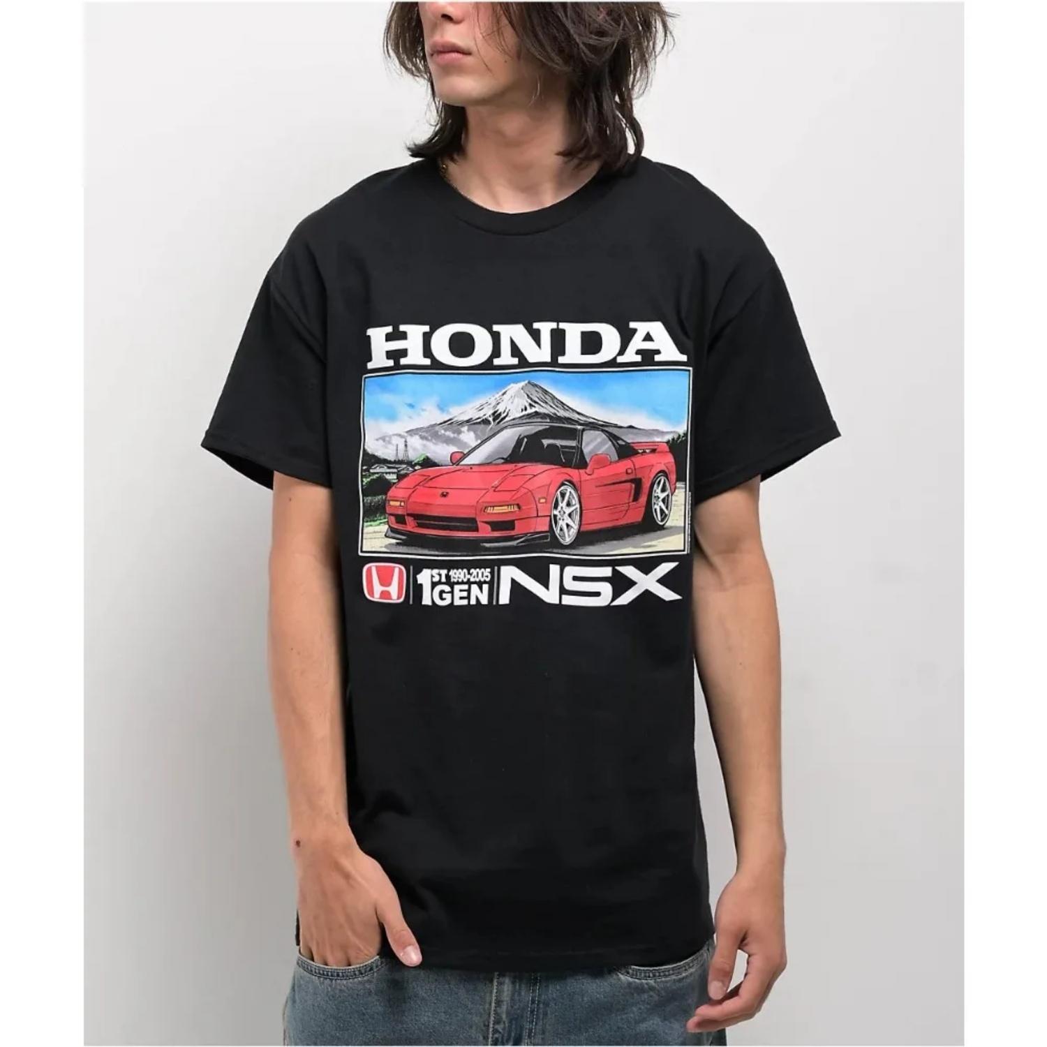 

Мужская и женская футболка Honda Honda NSX Летняя Мотоциклетная Спортивная футболка Гонки С коротким рукавом Весна Велоспорт Внедорожник Топ S чёрный