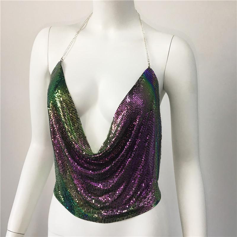 European & American Sexy Sequin Top - Women's Nightclub Party Wear 