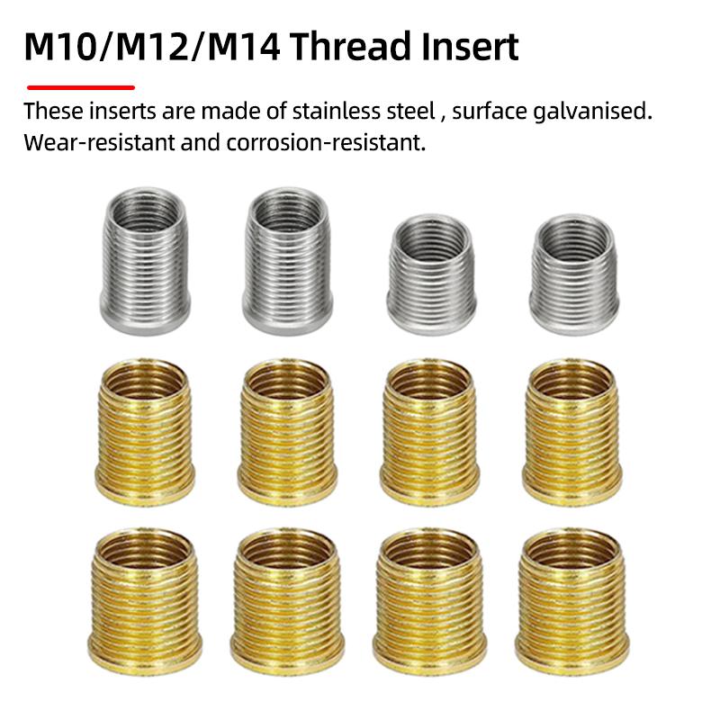 Universelle Reparaturwerkzeuge für Zündkerzengewindebohrungen M10/M12/M14 Metallgewindeeinsätze mit Gewindebohrer für Generatoren Autoreparatur Zündspulen-Werkzeugsatz