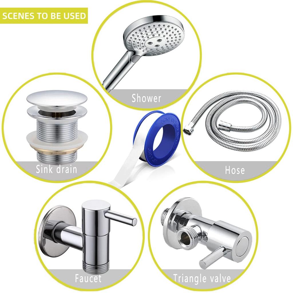 20PCS PTFE Thread Sealing Pipe Tape Gas Water Tape Waterproof Engineering Dedicated Duct Tap Evacuum Seal Roll