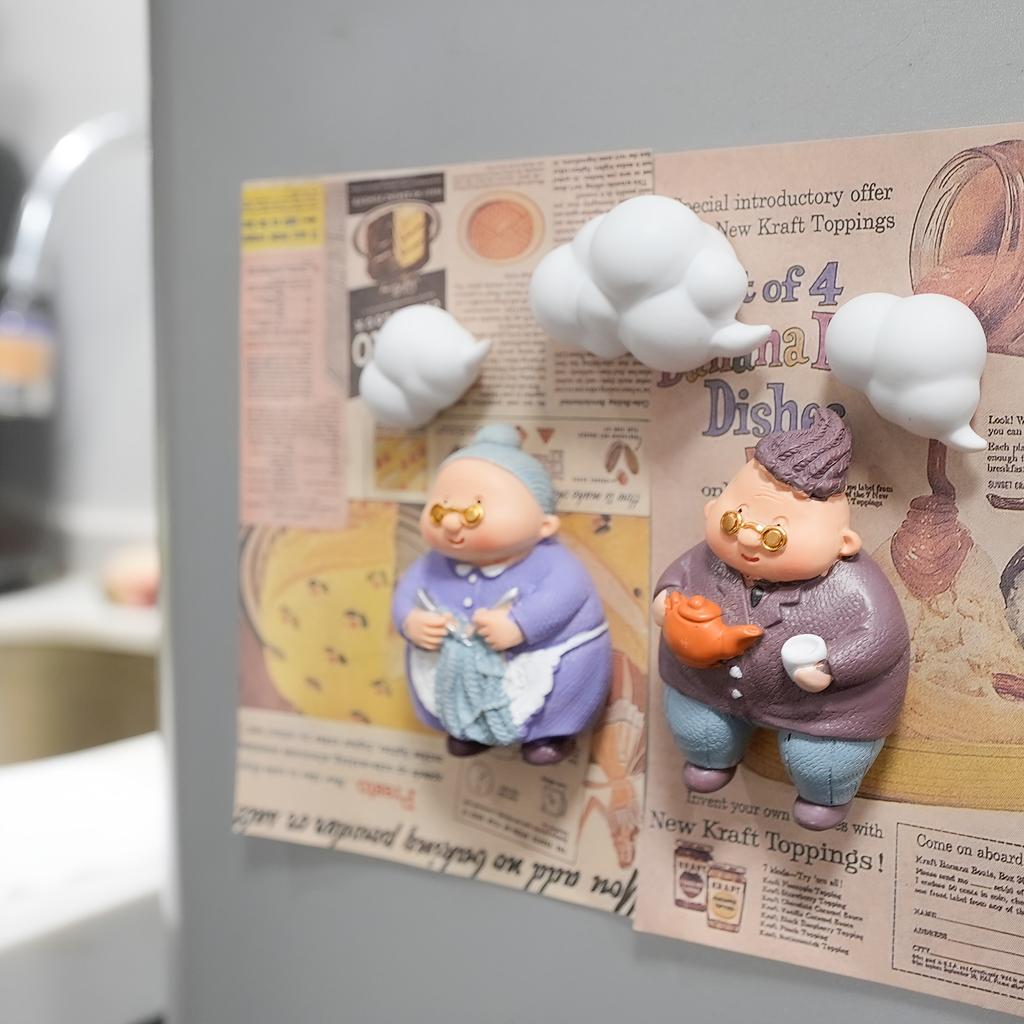 2pcs Halloween , Christmas 3D Fridge Magnets , Lovely Couple Design ,Smooth Glossy Resin Kitchen Decor , Meaningful Gift for Anniversaries