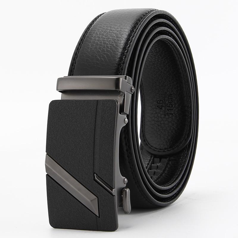 Frosted Automatic Buckle Edge Scratch-Resistant Microfiber Imitation Cowhide Belt, Business And Leisure Men'S Trendy Belt