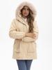 2025 Women's European & American Mid-Length Winter Cotton Parka with Large Fur Collar
