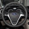 Leather Car Steering Wheel Cover for Ford Fiesta MK6 MK7 ST 2002-2024 Focus Auto Steering Wheel Cover Ford Fiesta Accessories