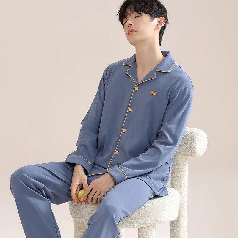 Women's Spring-Autumn Long Sleeve Cotton Pajama Set - Loose Fit, Plus Size, Outdoor-Ready Homewear.