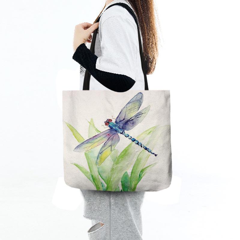 Sac à bandoulière en toile à imprimé animalier vintage - Grand, durable et élégant fourre-tout pour les courses et les livres