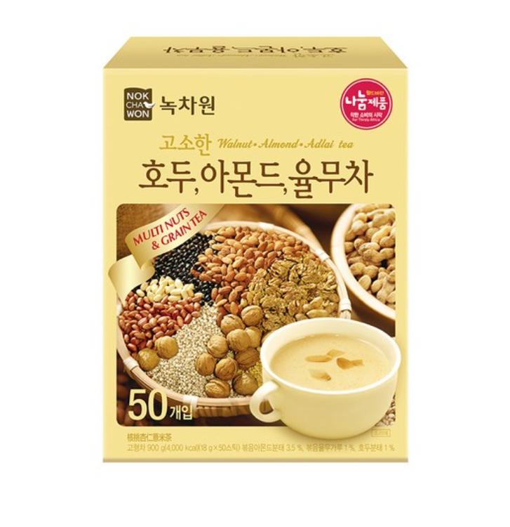 Nokchawon Toasted Walnut Almond Job’s Tears Tea 50 Tea Bags — Nutty & Nourishing Herbal Blend