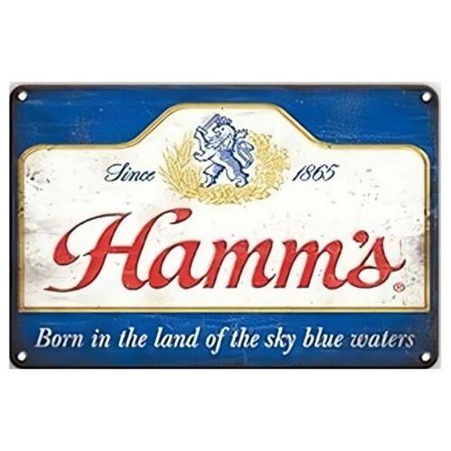 Hamm s Beer Vintage Tin Sign Cartoon Bear Man Cave Bar Wall Art Decor Retro 20x30cm（7.8x11.8inch）