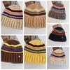 Trendy Casual Wool Hat Vintage Winter Pullover Hat Fashion Striped Knitted Hat  Outdoor
