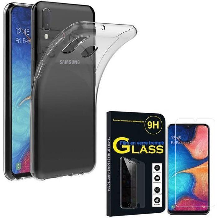 Coque et film de protection - Samsung - Galaxy A20E - Silicone gel - UltraSlim - Transparent