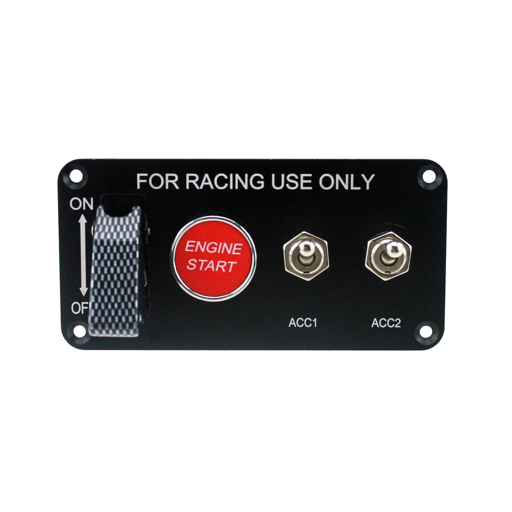 Racerpanel vippebryter + Tenningsbryter med indikator Autostartknapp Tenningsbryter Startknapp Panel med brytere
