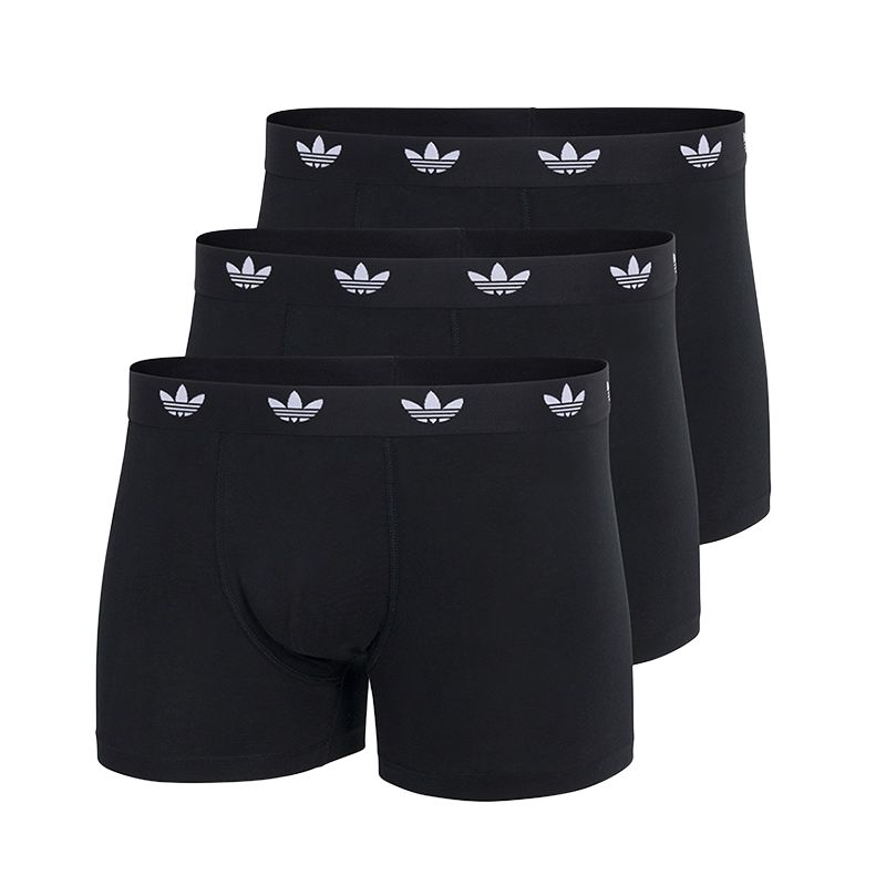 

Adidas Originals SS25 Comfortable Soft Breathable Mid-Rise Underwear 3-Pack Men Underwear Black 4AR002-000 S