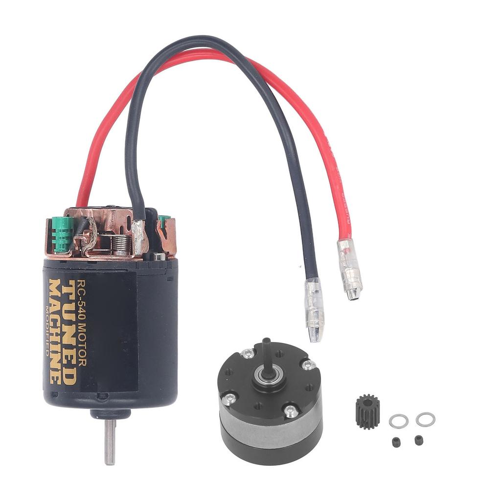RC Car Gearbox Motor Mount 540 Brushed Motor with 1 3 Reduction Planetary Gear Box 15T Gear for 1 10 RC Crawler Car 80T