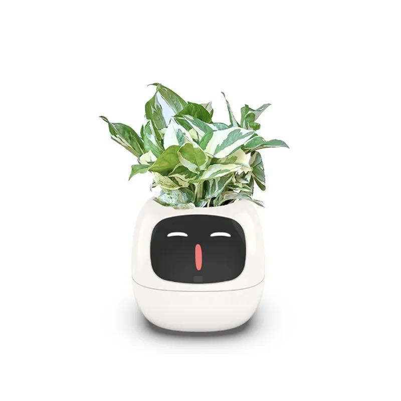 Intelligent Lazy Automatic Water Absorbing Flowerpot Plastic Resin Circular Usb Rechargeable Indoor Plant Small Flowerpot YLE22