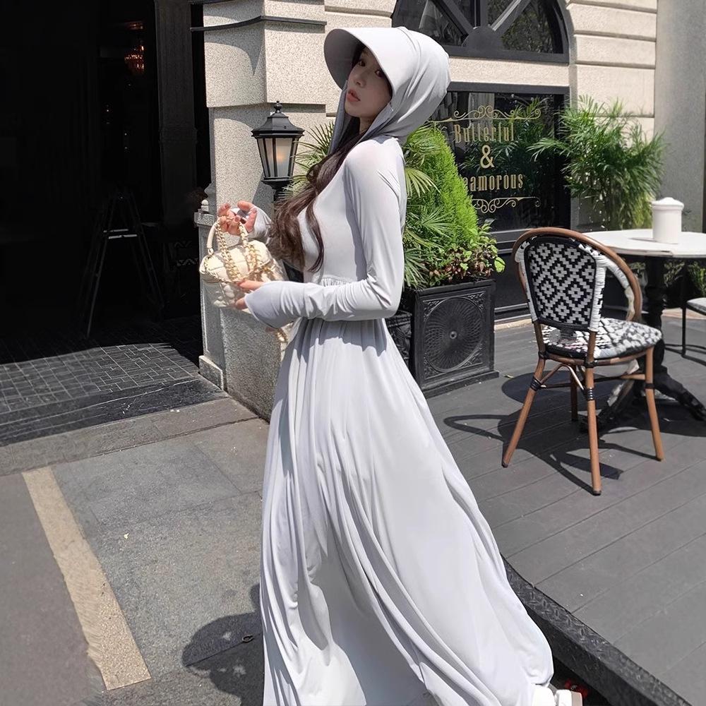 Sunscreen clothes women's long body 1011 new UV protection sunscreen clothes dress waist long skirt thin coat