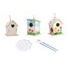 DIY Bird House Project Set for Kids, Unfinished Wooden Craft Activity for Painting, Building, and Display Decoration