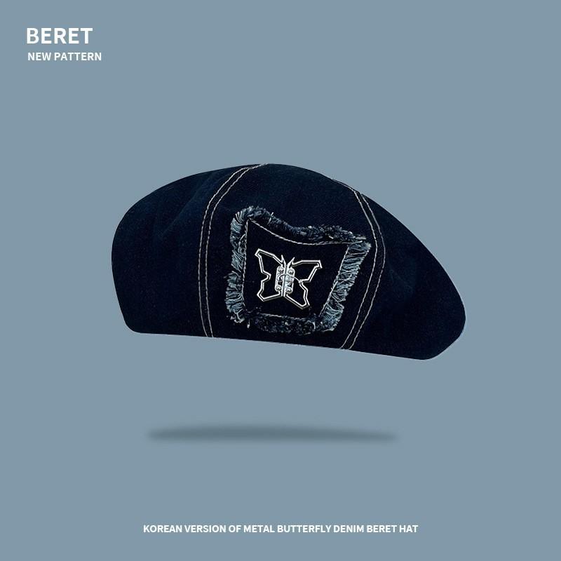 Cowboy beret children spring and autumn versatile face small bud painter hat literary newsboy hat tide