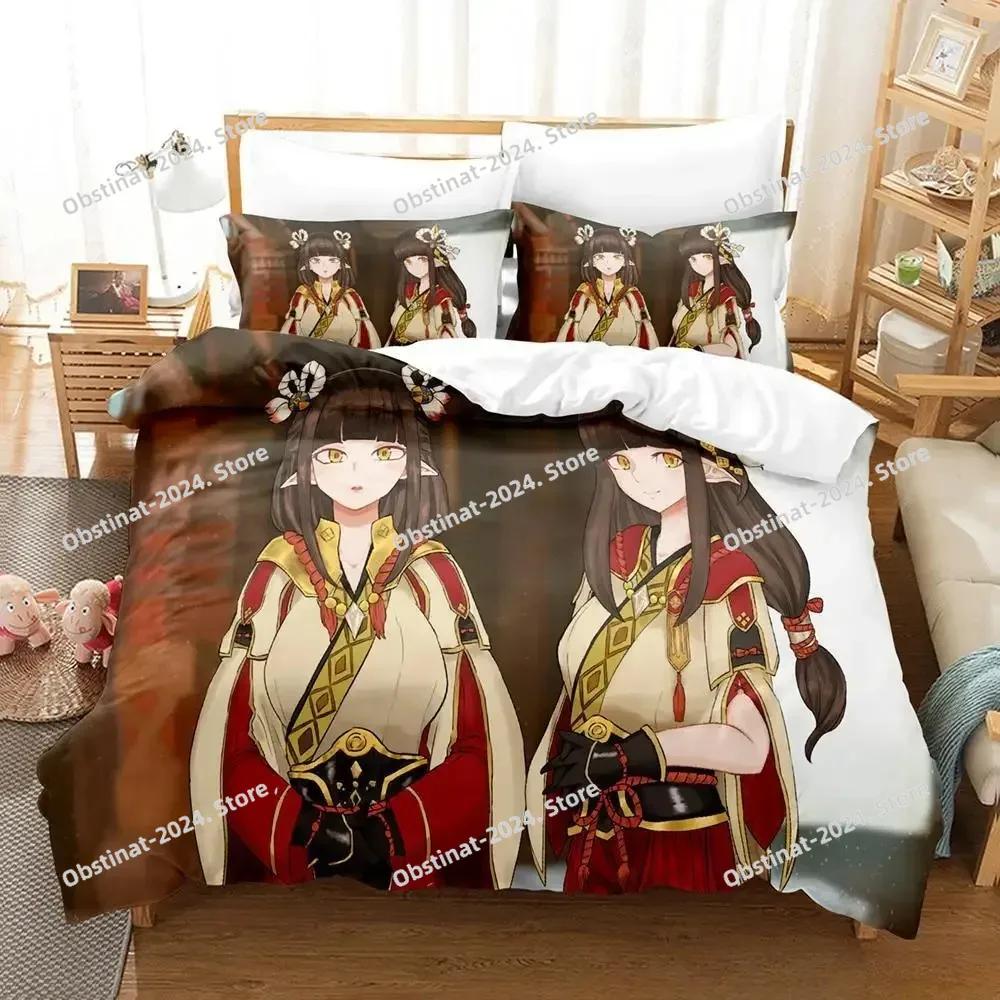Fashion Game Monster Hunter Hinoa&Minoto Beding Set Single Twin Ful Quen King-Sized Dimensionsd Dimensions Bed Linen Set Adult People Kid Bedrom Duvet
