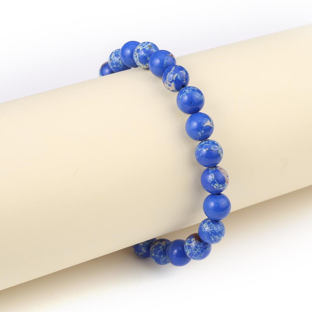 Nový styl Dámský náramek Přírodní kámen Emperor Stone Korálky 8X8 MM Přívěsky pro ženy Romantický dárek k narozeninám