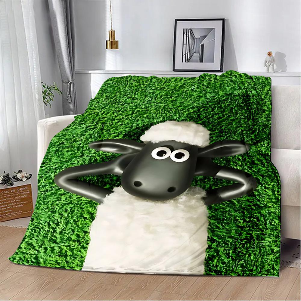 

Cartoon the Sheeps Printed Blanket Picnic Blankets Warm Blanket Soft and S-shauns Comfortable Blanket Home Travel Birthday Gift 50x60in