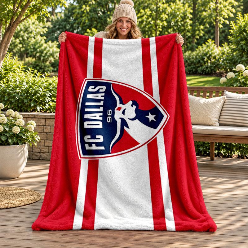 FC Dallas Blanket Flannel Blanket Soft Cozy Plush Throw for Sofa Bed Lightweight Home Decoration Gifts for Christmas Various Holidays