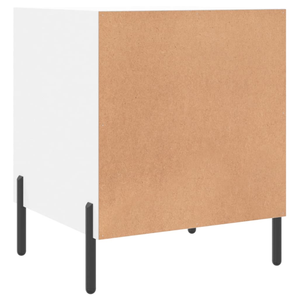 Nightstand White 40x40x50 Cm Particleboard