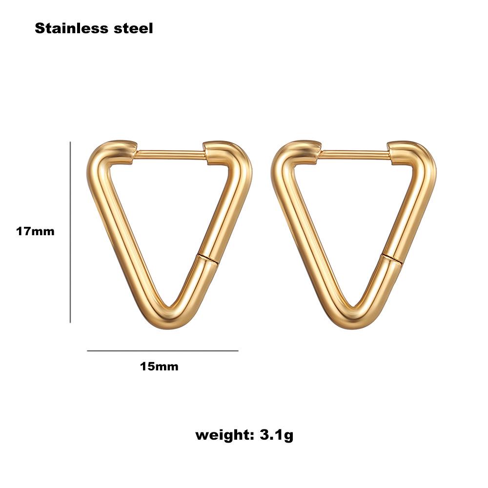 Trendy Geometric Stainless Steel Earrings: Pentagram, Heart, Square & Polygon Shapes