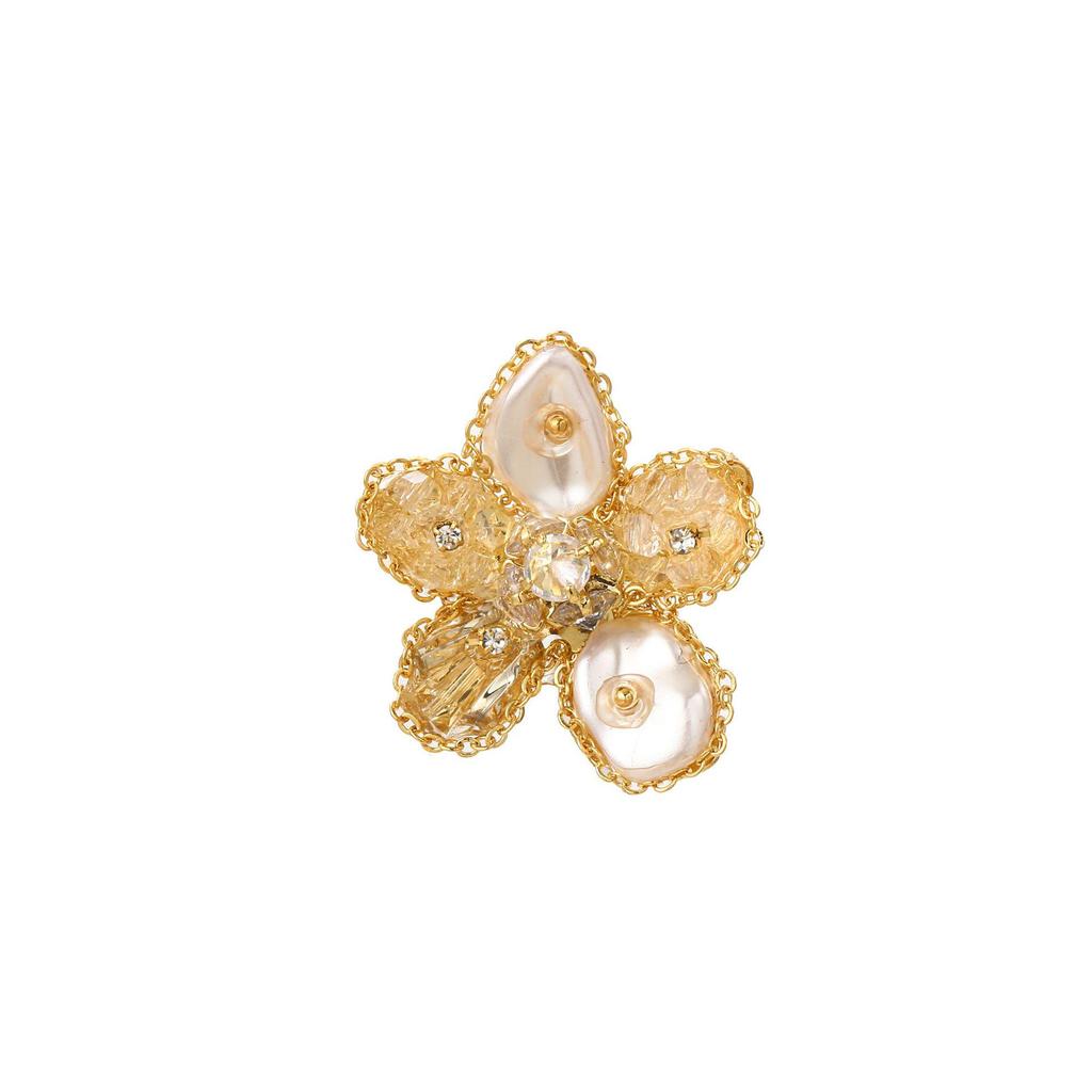 Snowflake & Butterfly Zircon Brooch with Freshwater Pearl for Women's Korean Style Suit Coat