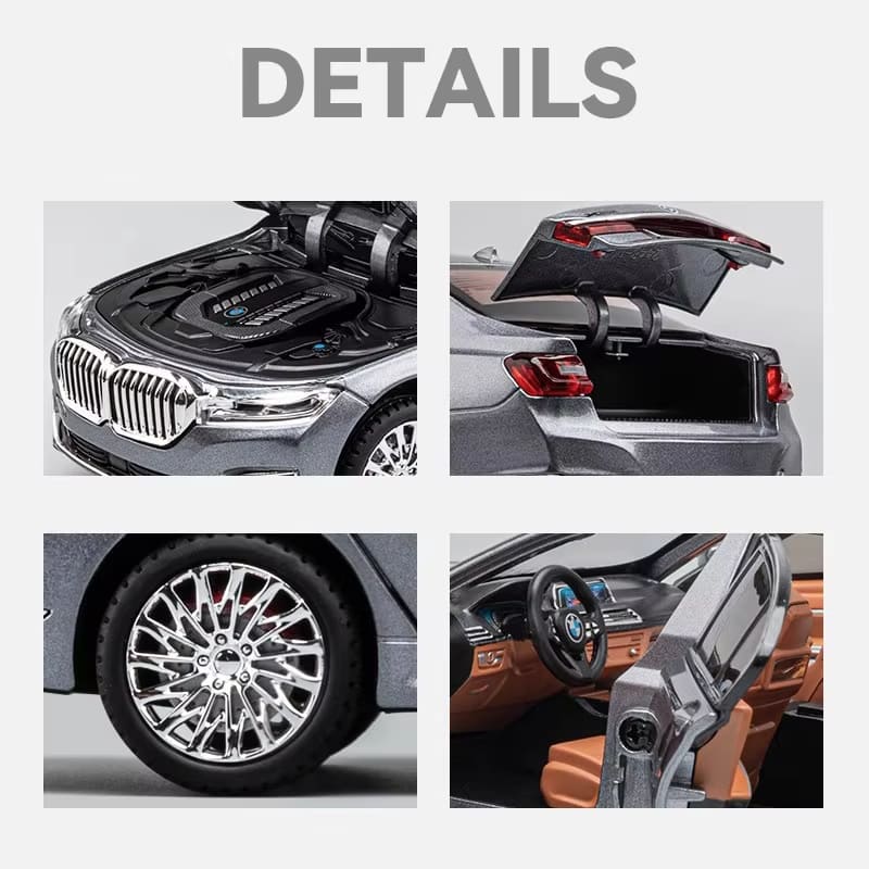 1/24 BMW 760Li Komputerowe ozdoby na biurko Stop metalu Odlew ciśnieniowy Model samochodu Zabawki dla dzieci Dekoracja butikowa Odpowiednia dla nastolatków Prezent