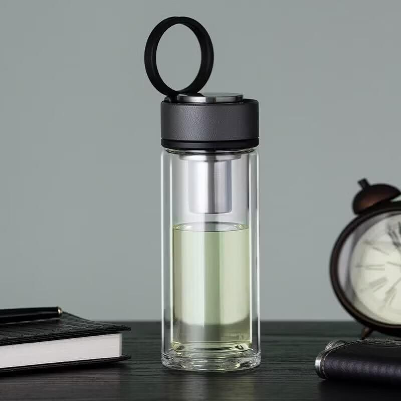 

Wanxiang Portable Double-Wall Glass Water Bottle with Filter