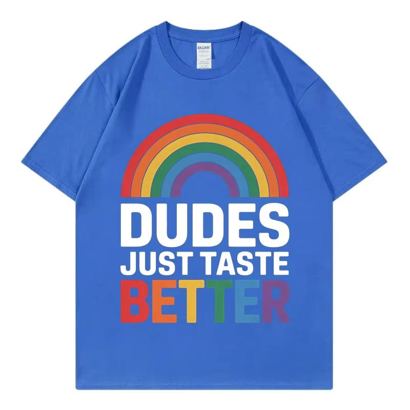 Funny Dudes Just Taste Better T-shirt Men Women Clothing Fashion Y2k Short Sleeve T Shirt High Quality Cotton Oversized T-shirts