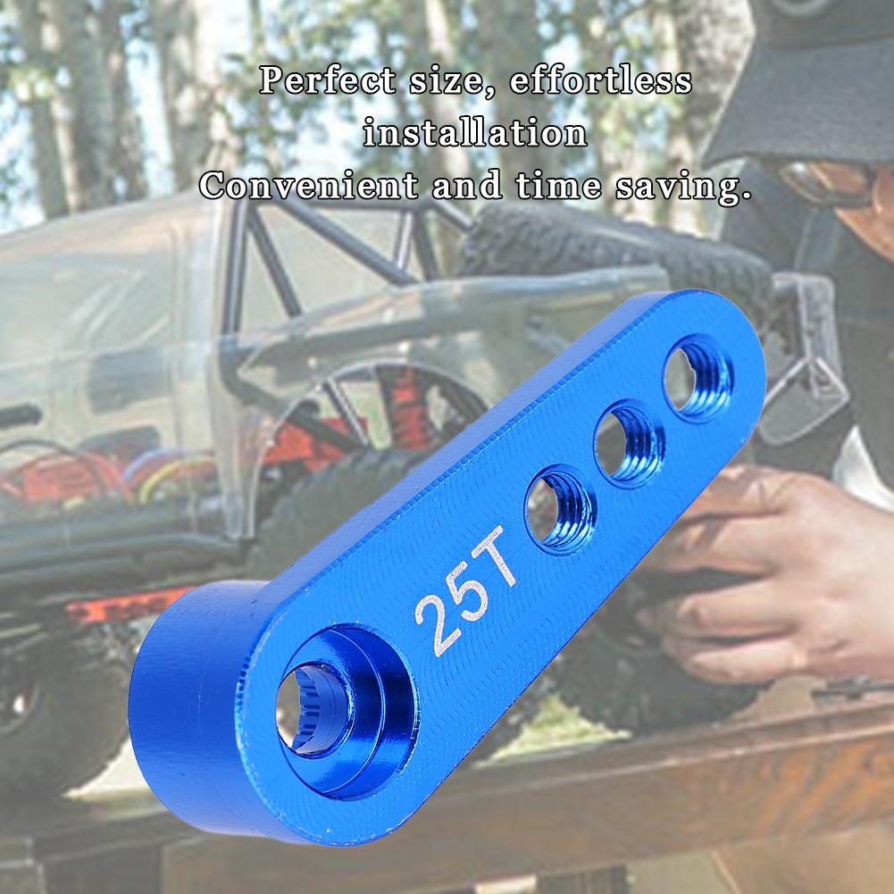 Aluminum Alloy 25T Steering Servo Horn Arm Suitable for RC 1:8:10 Model Car (Blue ( 86NB))