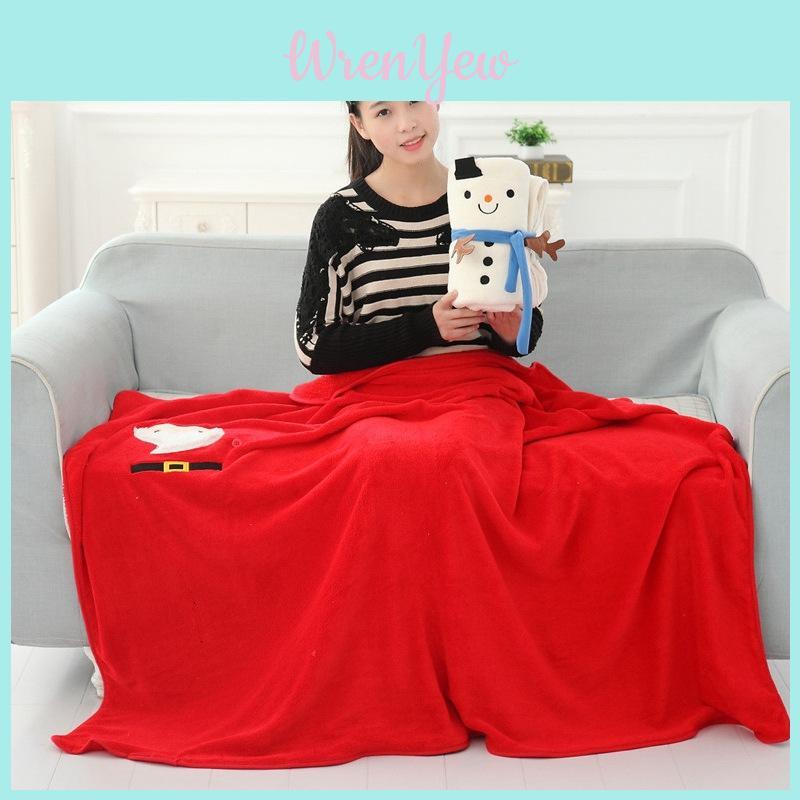 Premium Quality Merry Christmas Blanket Featuring Festive Santa Claus Design