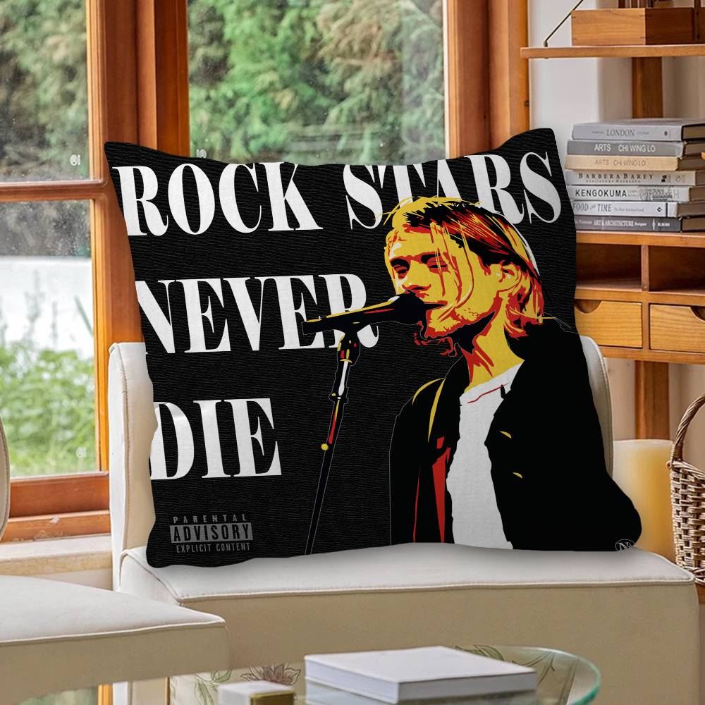 Hot N-Nirvana-K-KurtS Cobain Personalized Pillow Dust Cover Bedroom Kids Party Decoration Pillowcase Birthday Children Gift