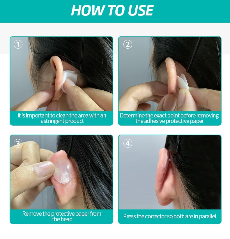 YumeBeauty Abstehende Temporäre Sofortige Ohrenkorrektur Silikon Transparent Sicherheit Elfenohr Aufkleber für Erwachsene