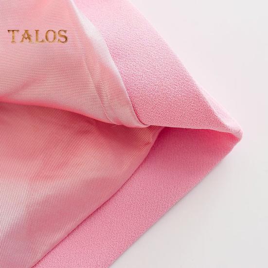 2Pcs/Set Women Office Outfit Lapel Long Sleeve Single Button Suit Coat High Waist Long Pants Set Business Workwear