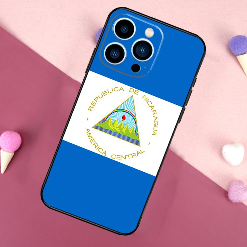 Nicaragua Flag Phone Case For iPhone 16 17 Pro Max 17 Air 16E 13 12 Mini 14 15 Plus 11 Pro Max Back Cover