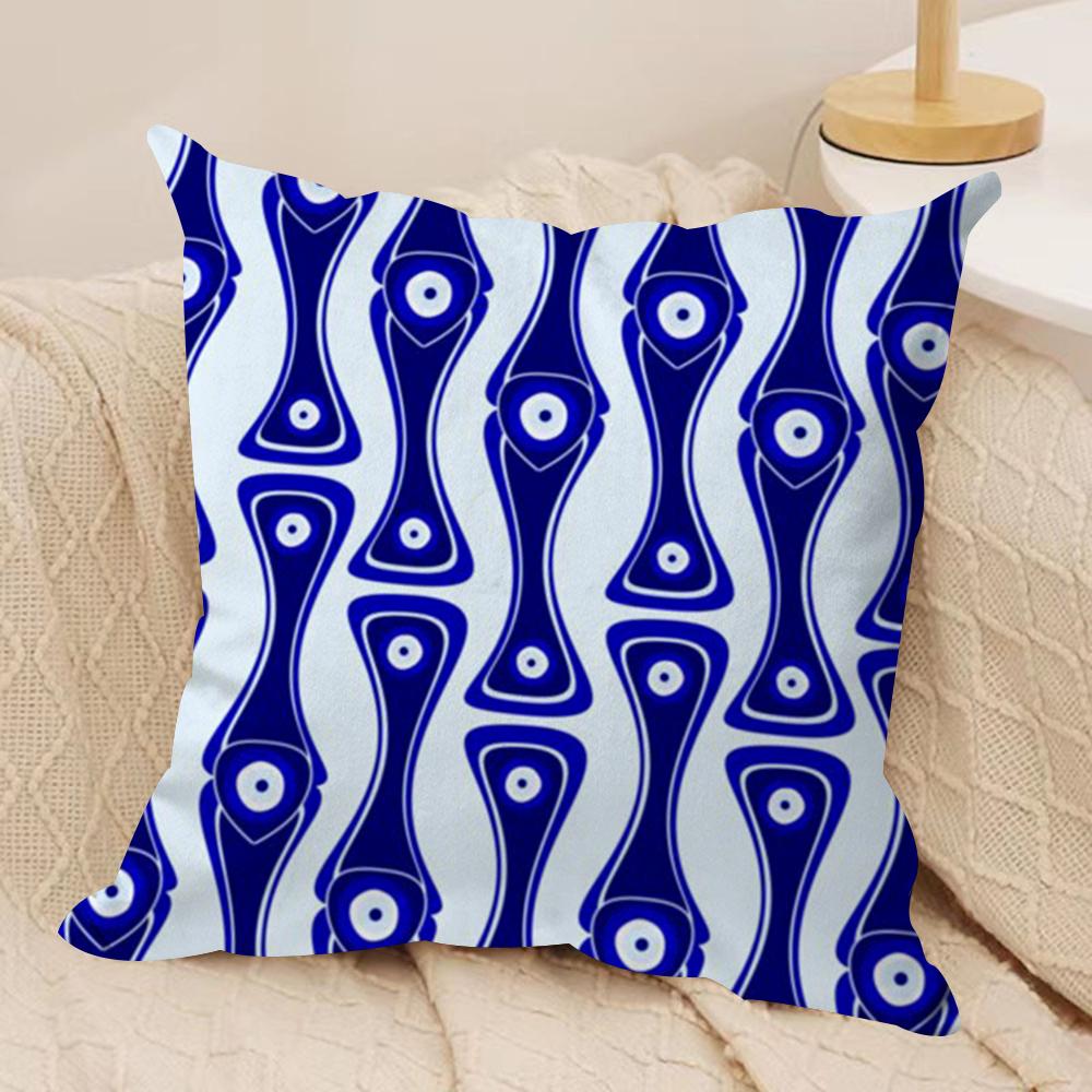 Eye Symbol Art Cushion Cover Silky Short Plush Double-Sided Printed Pillow Case for Sofa All Seasons Home Decor Gift