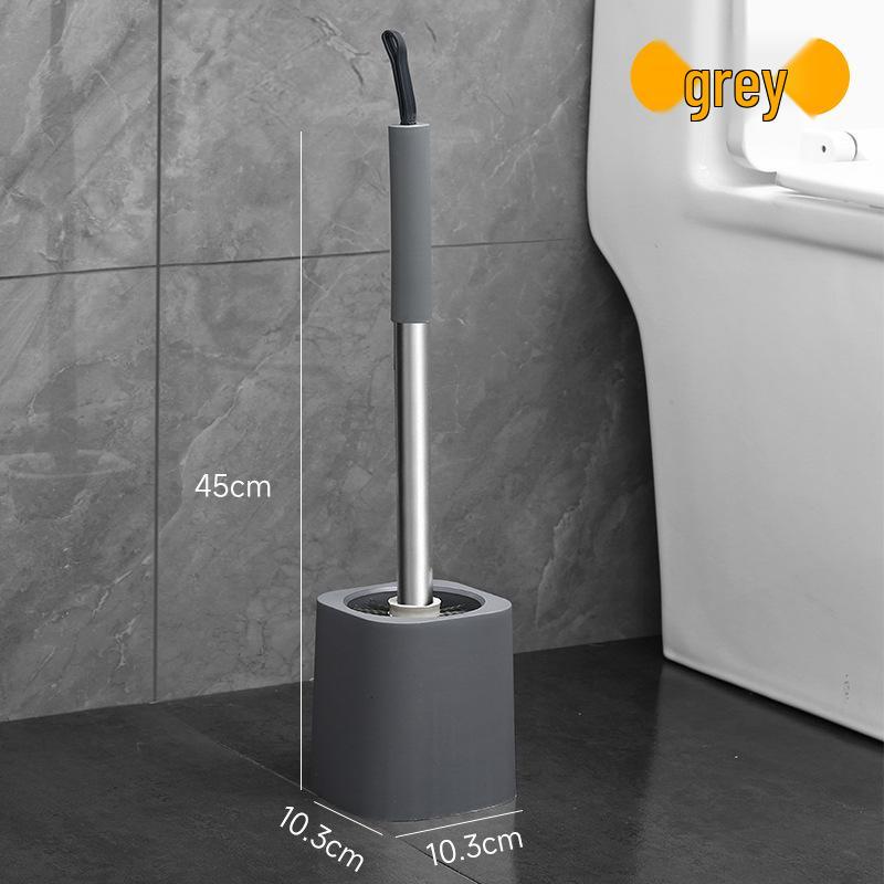 Wall-Mounted Multi-functional Long Handle Toilet Brush with Round Head and Draining Base for No Dead Corner Cleaning