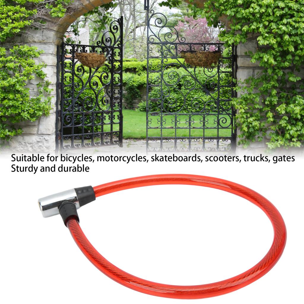 Bike Lock Cable Sturdy Steel Wire Portable Wide Application Easy Cable Lock for Bike Motorcycle Gate