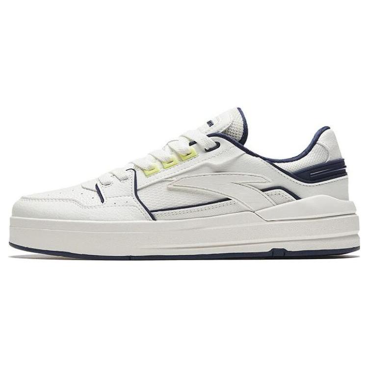 New Anta Street Naughty Lite Slip Resistant Cushioning Low Top Skateboard Shoes Men's White Blue 112338071-1
