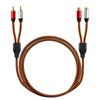 RCA Extension Cable LiuTian Dual Shielded Gold Plated Heavy Duty Nylon Braided 2RCA Male To 2RCA Female Stereo Audio for Home 2M, Cable, Theater,