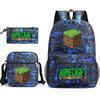Ghiozdan Minecraft Joc Merchandising Student Capacitate Mare Imprimat Ghiozdan din Trei Piese Bărbați și Femei